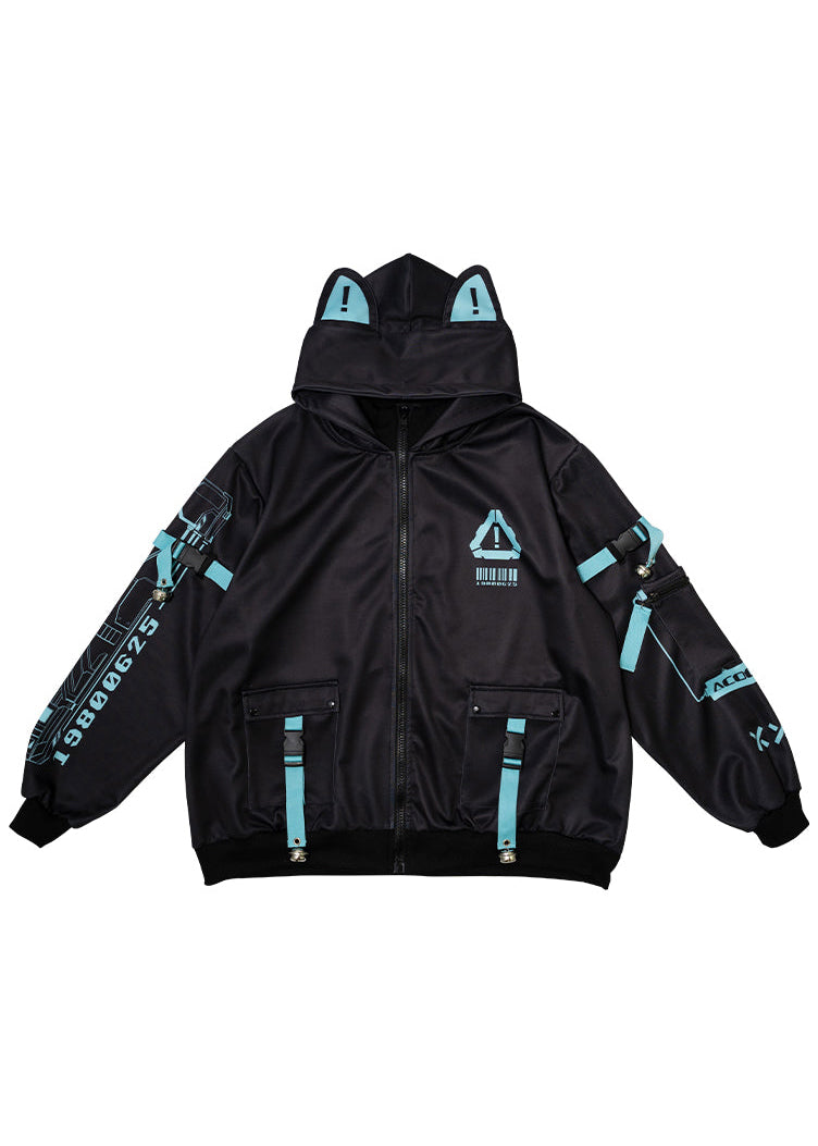 ACDC RAG Error Code Cyberpunk Tech Oversized Black Blue Jacket JR