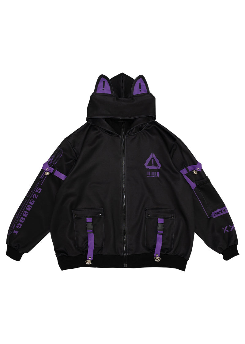 ACDC RAG Error Code Cyberpunk Tech Oversized Black Purple