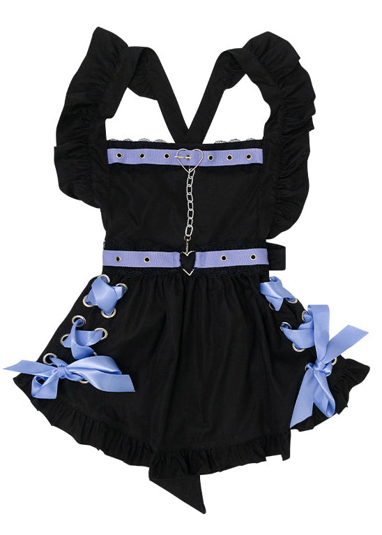 ACDC RAG Love Punk Black Purple Lolita Ruffle Apron JR-490-123