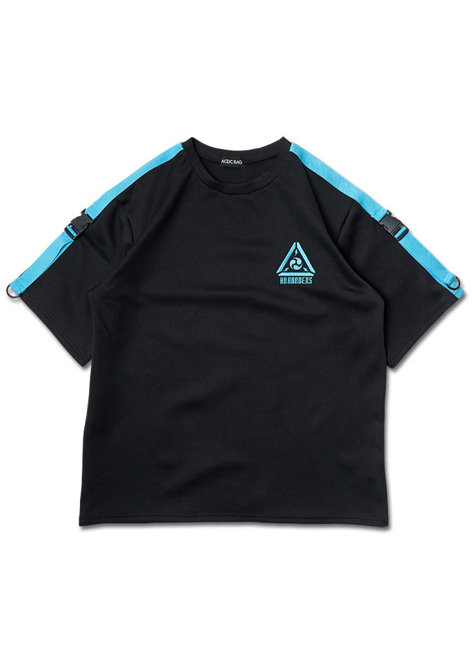 ACDC RAG X Uzurai Cyberpunk Tech Oversized Black Blue Tee JR