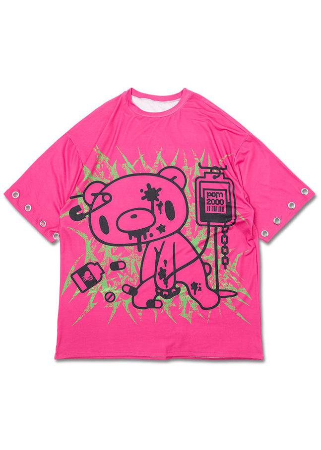 【 PROJECT】24SS★ Pink Bear T-shirt ACDC RAG X Gloomy Bear Vivid Gloomy Ring Pink Oversized Tee