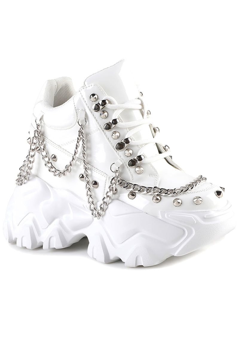 POMEGRANATE 01 Daring White Platform Sneakers