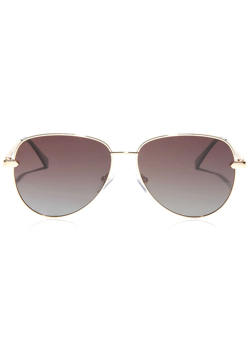 X Les Do Makeup After Party Polarized Sunglasses in Gold/Brown Gradient
