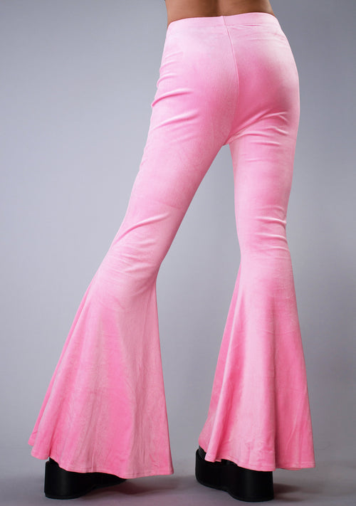 Pretty in Pink Velour Flare Pants