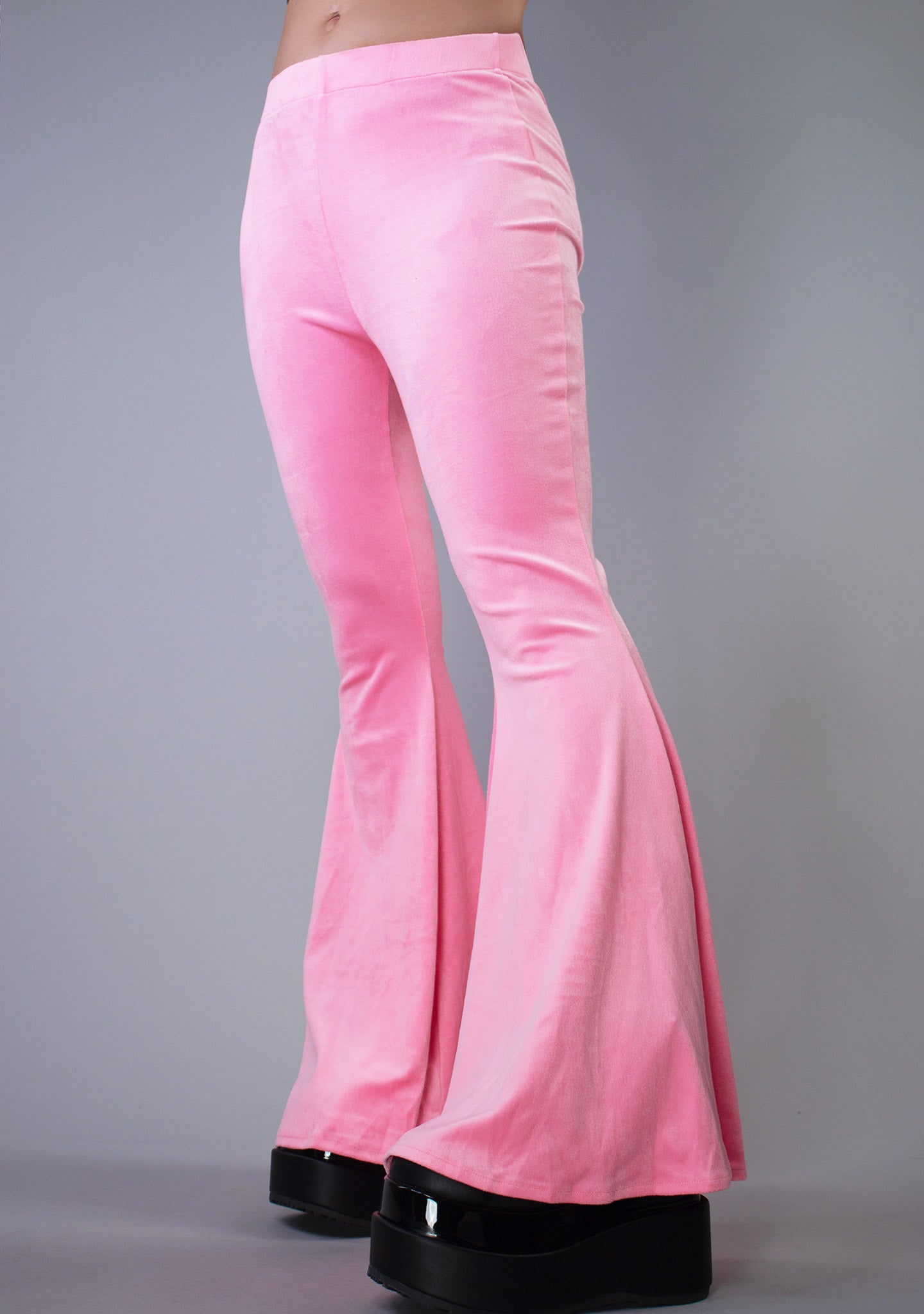 Hot & Delicious Pretty in Pink Velour Flare Pants HDC29882