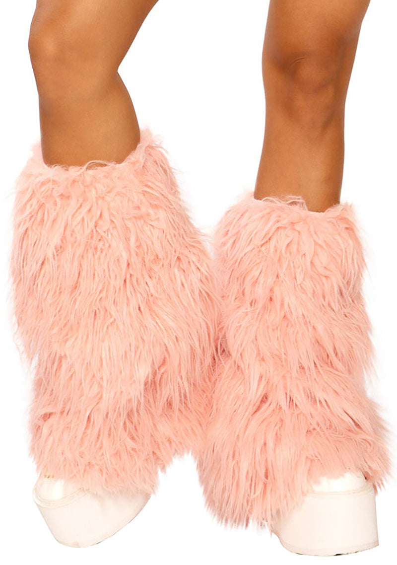 Fluffy Rose Mohair Faux Fur Leg Warmers
