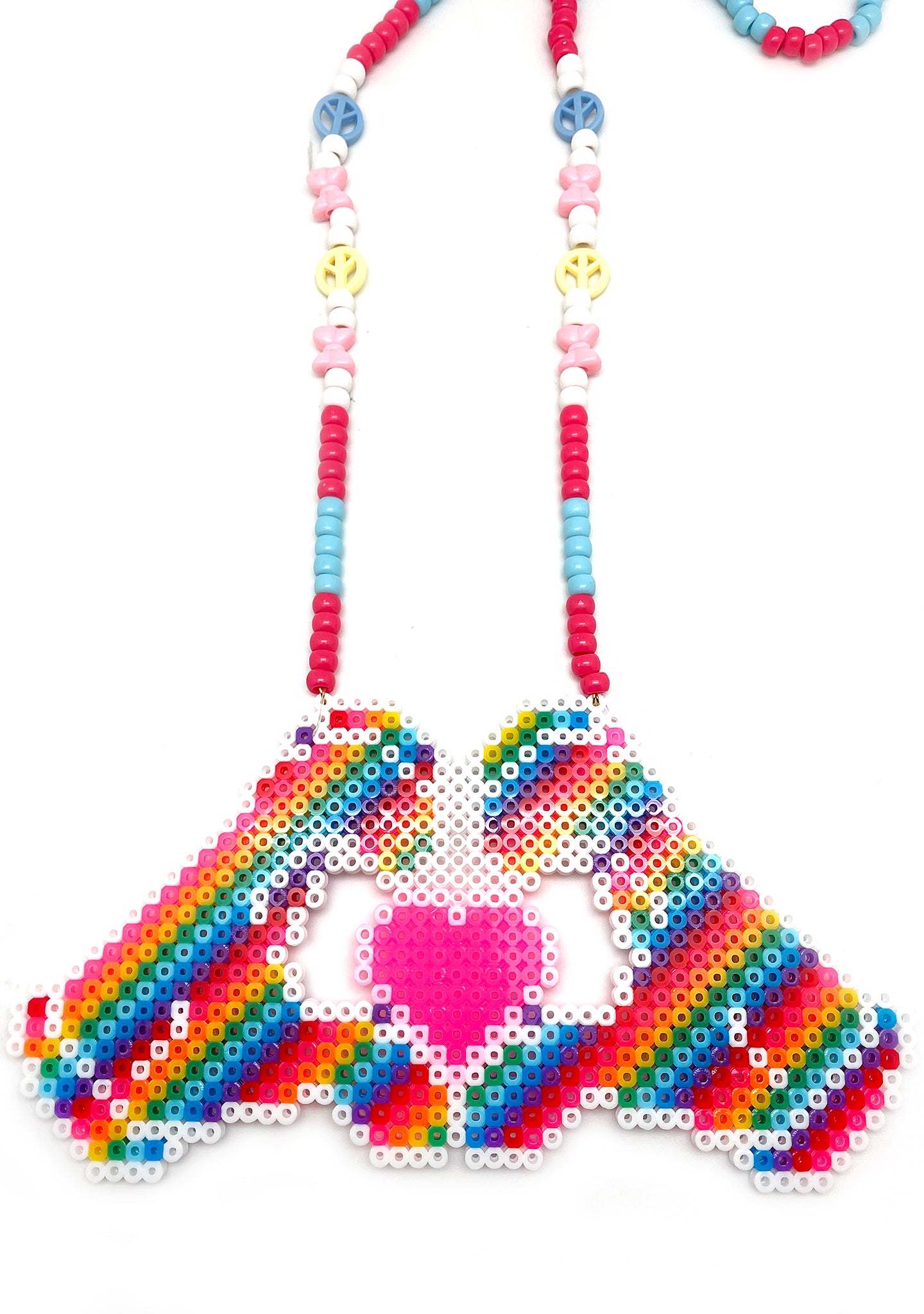 Delicious FULLY CUSTOMIZABLE charm NECKLACE colorful 1980s hearts orange yellow blues rave punk anime festival plur kandi Divine offers Candy