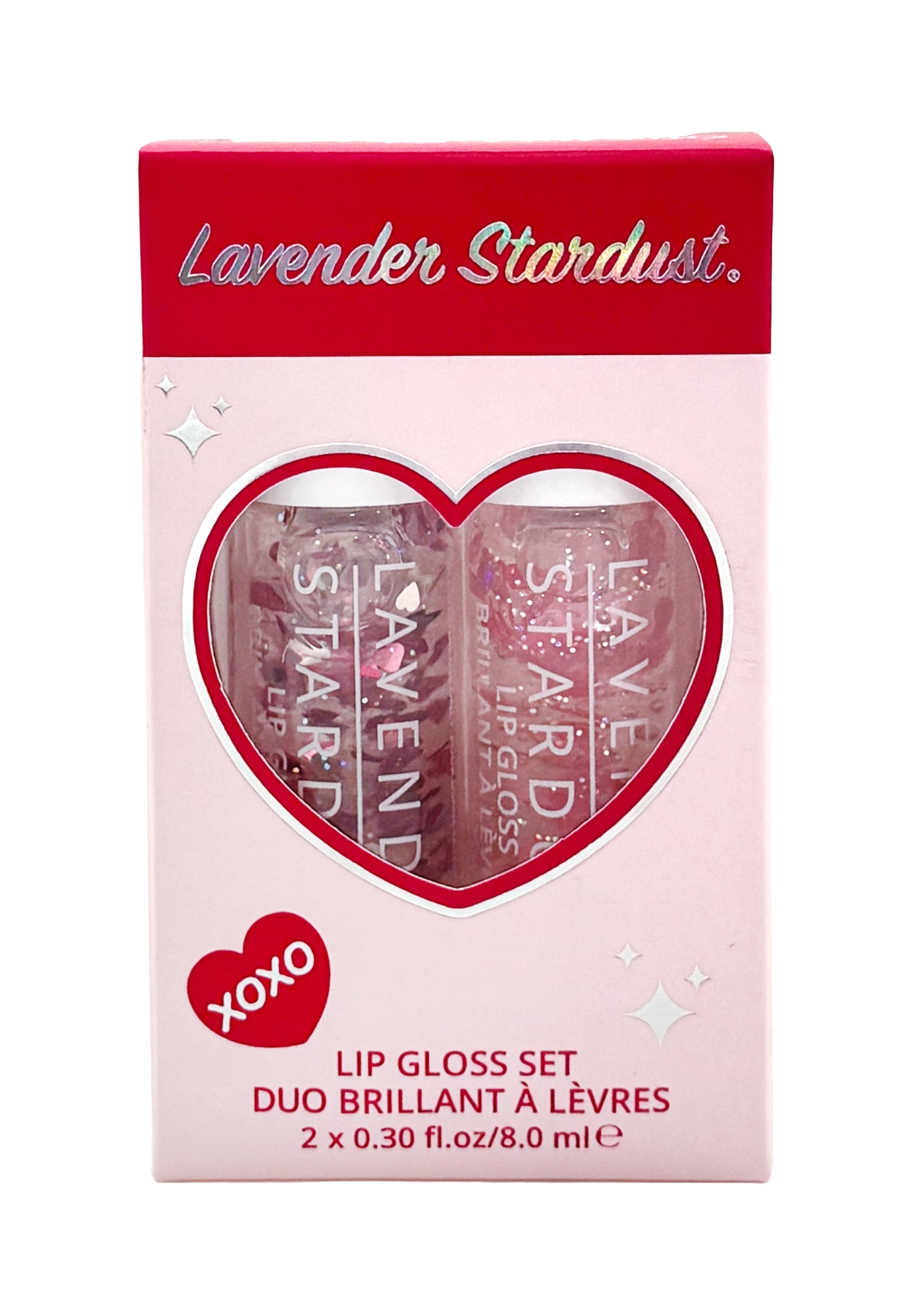 アイオライト　ハート　パーム　スターバースト Lavender Stardust Sweetheart Glitter Lip Gloss 2PC Box Set | LASR