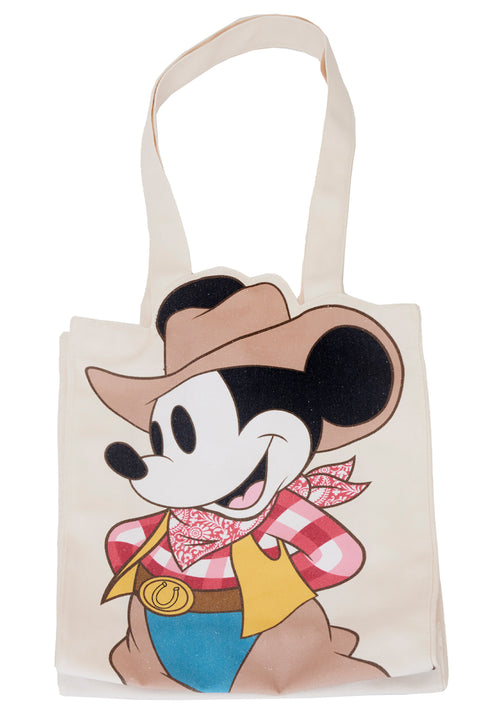 Disney Western Cowboy Mickey Canvas Tote Bag
