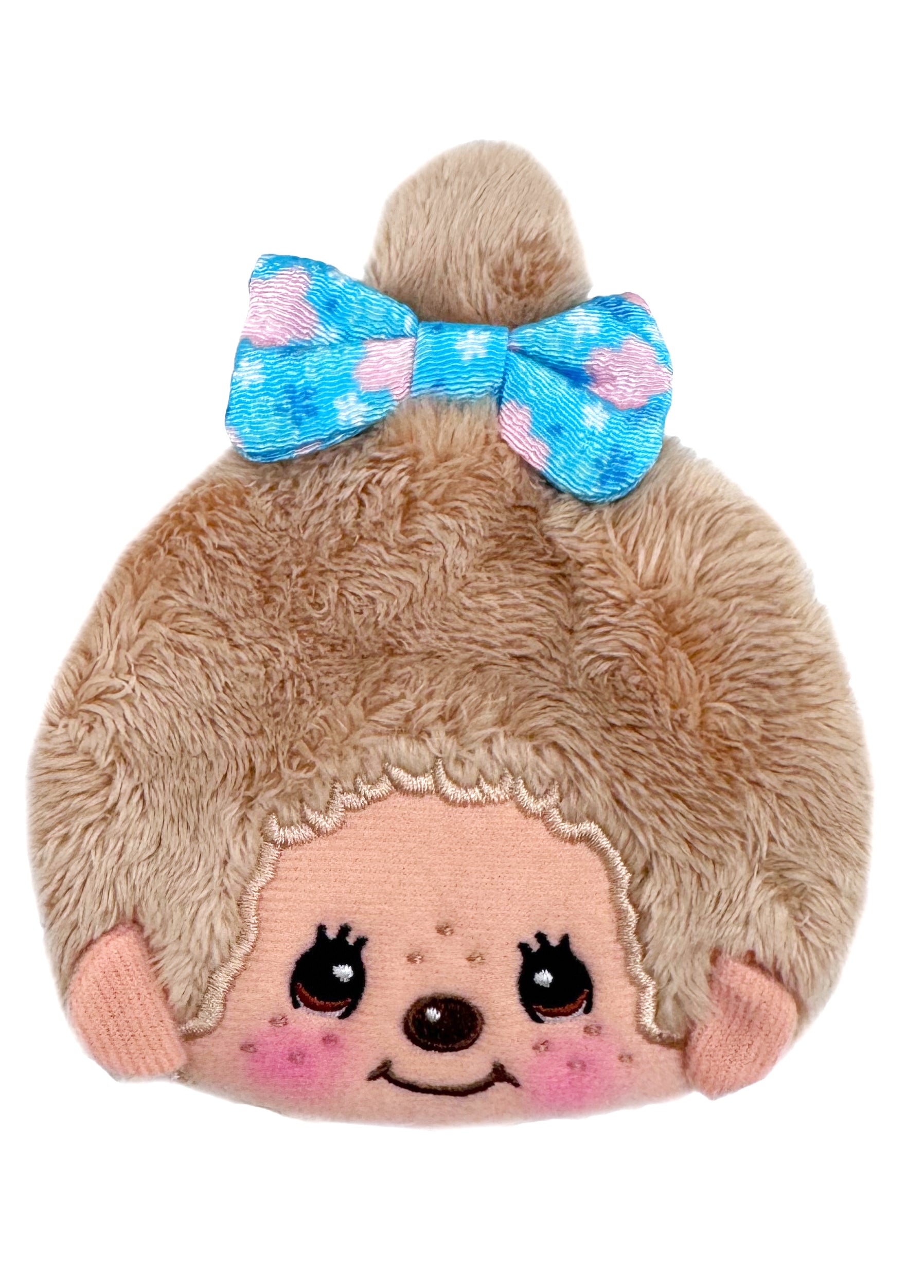 ❃ mokohana ❃ Sekiguchi Monchhichi-Chan Floral Bow Plush Coin Bag in Beige