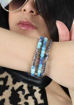 Divine Hamsa Bracelet Set in Blue