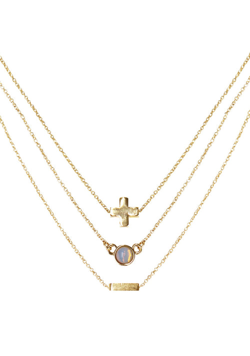 Journey Opal Delicate Chain Necklace Set