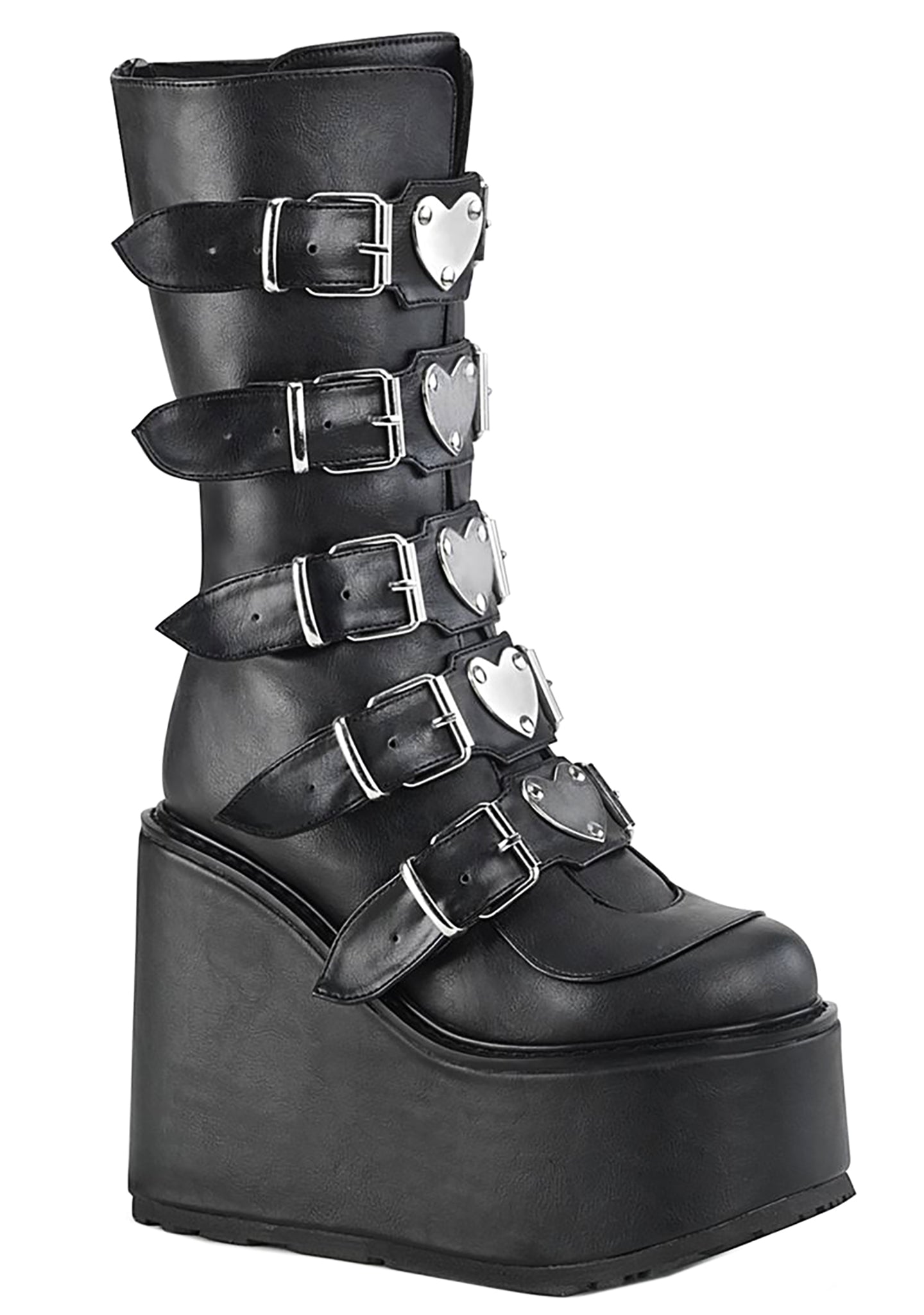 SWING 230 Black Heart Black Platform Boots - Main Image