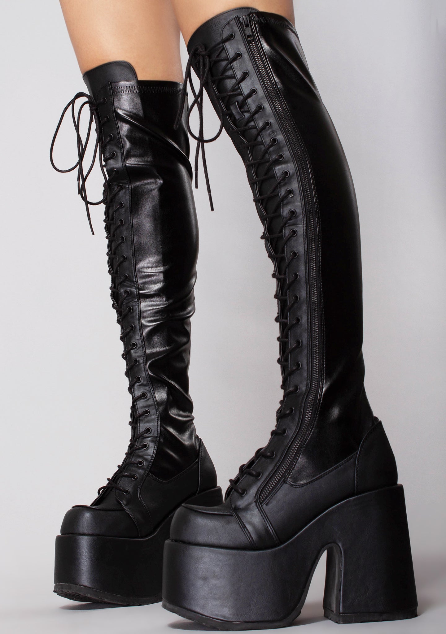 Demonia Rude Awakening Platform Thigh-High Boots at  – LA  Style Rush