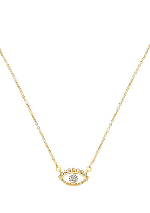 All Knowing Eye Crystal 18k Gold Plated Necklace