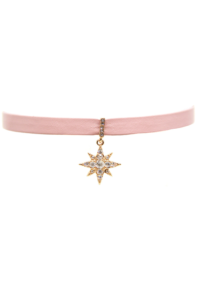 Stardust Crystal Choker in Pink/Gold