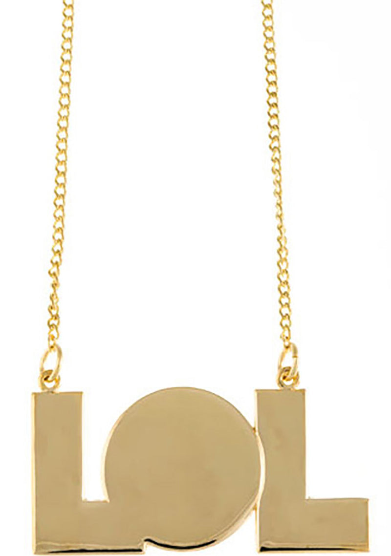 Timi LOL Nameplate Necklace in Gold