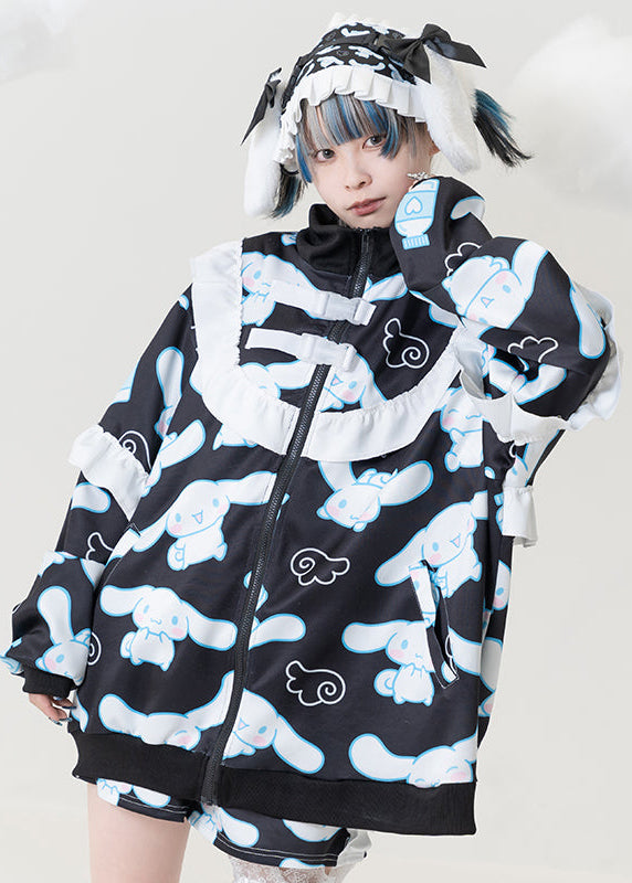 ACDC Rag X Sanrio Cinnamoroll Black Frill Oversized Jacket -Japan