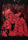Bunny Dolls Punky Bunny Black Red Long Sleeves Oversized Tee
