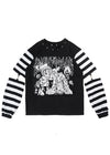 Bunny Dolls Punky Bunny Black White Long Sleeves Oversized Tee