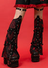 Bunny Dolls Punky Bunny Bondage Black Red Leg Warmer