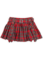 Royal Road Punk Rock Red Tartan Pleated Skirt