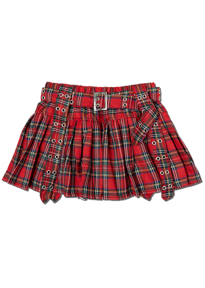 Royal Road Punk Rock Red Tartan Pleated Skirt