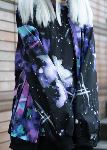 ACDC Rag Cosmic Galaxy Oversized Zip Up Jacket JR-330-26 LASR