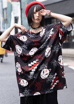 Higabana Kitsune Fox Black Oversized Tee