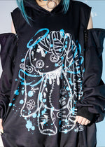 Mill & Nero Blood Mill Black Blue Oversized Hoodie