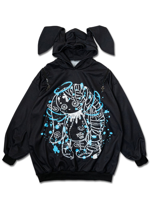 Mill & Nero Blood Mill Black Blue Oversized Hoodie