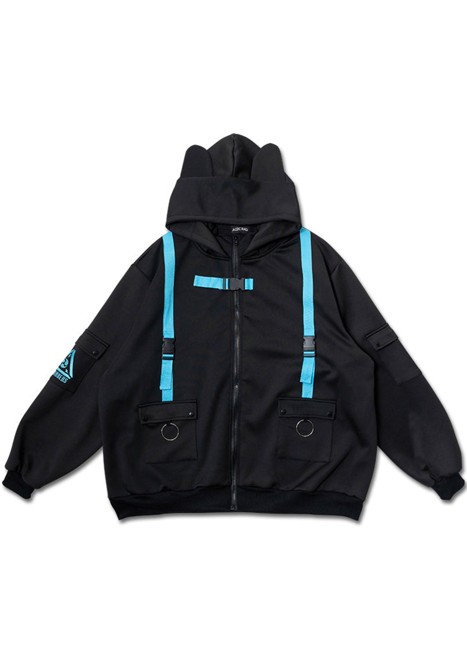 ACDC RAG Uzurai Cyberpunk Tech Oversized Black Blue Jacket JR-452-116 ...