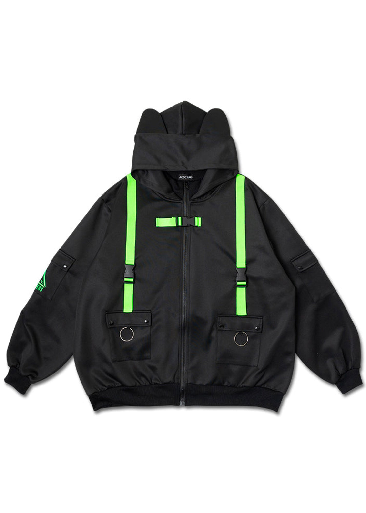 ACDC Rag Uzurai Cyberpunk Tech Oversized Black Green Jacket JR-451-116 ...