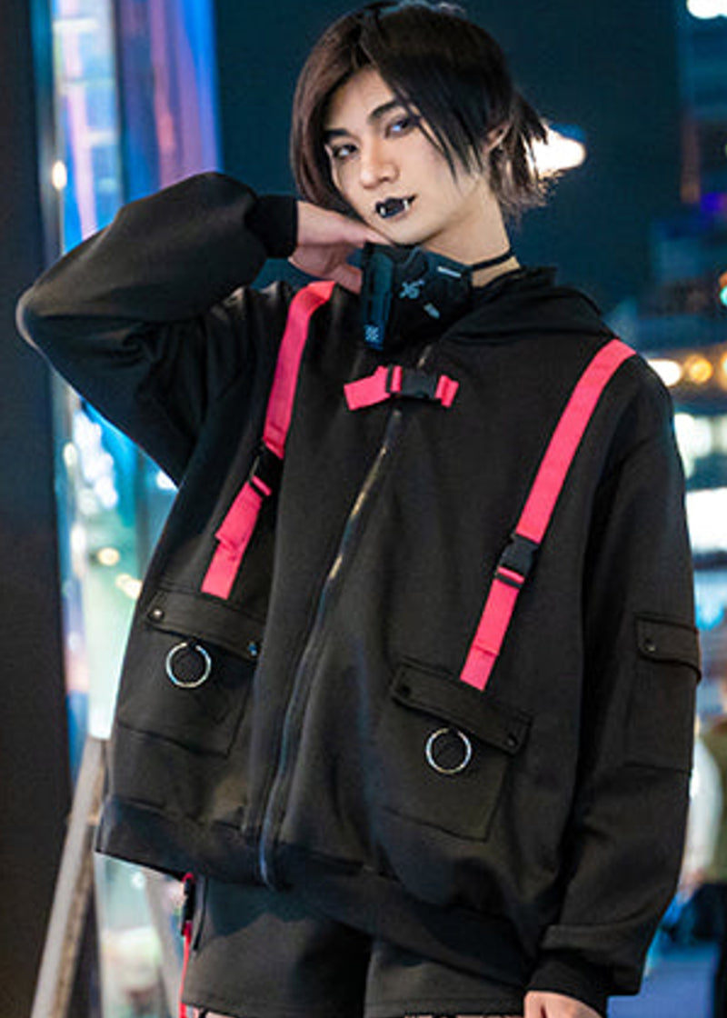 ACDC RAG Uzurai Cyberpunk Tech Oversized Black Pink Jacket JR-451-116 ...