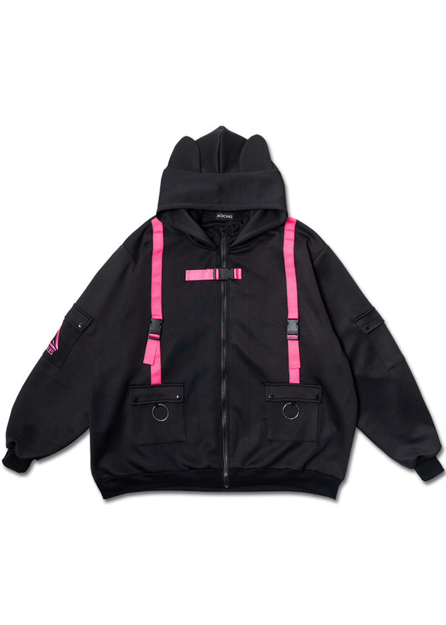 ACDC RAG Uzurai Cyberpunk Tech Oversized Black Pink Jacket JR-451-116 ...