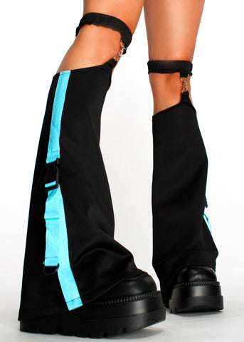ACDC RAG Uzurai Cyberpunk Tech Black Blue Leg Warmer JR-457