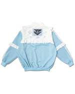 Game Over Frill Pastel Blue Jersey Oversized Jacket