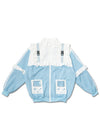 Game Over Frill Pastel Blue Jersey Oversized Jacket