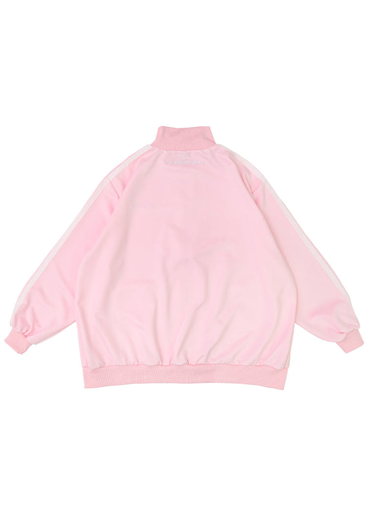 Game Over Pastel Pink Jersey Oversized Jacket