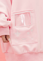 Game Over Pastel Pink Jersey Oversized Jacket