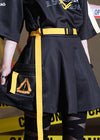 Error Code Cyberpunk Tech Pleated Black Yellow Skirt