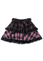 Love Punk Pink Plaid Lolita Mini Skirt