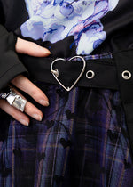 Love Punk Purple Plaid Lolita Mini Skirt