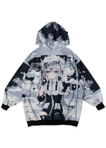 Game Over Anime Game Girl Black Oversized Hoodie