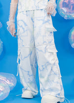 Cyber Jellyfish White Cargo Pants