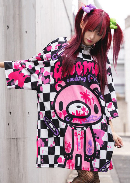 Gloomy Bear Checkered Gloomy Oversized Tee