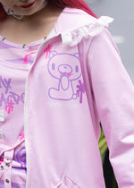 Gloomy Bear Pastel Gloomy Bear Ears Zip Up Hoodie