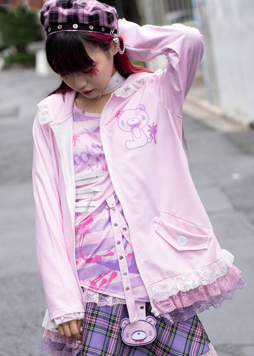 Gloomy Bear Pastel Gloomy Bear Ears Zip Up Hoodie