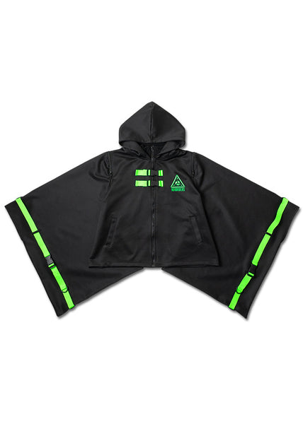 ACDC RAG Uzurai Cyberpunk Tech Kimono Black Green Jacket JR-452