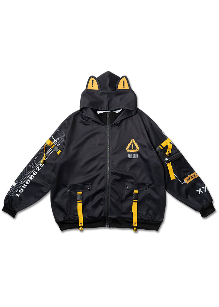 ACDC RAG Error Code Cyberpunk Tech Oversized Black Yellow Jacket JR-481 ...